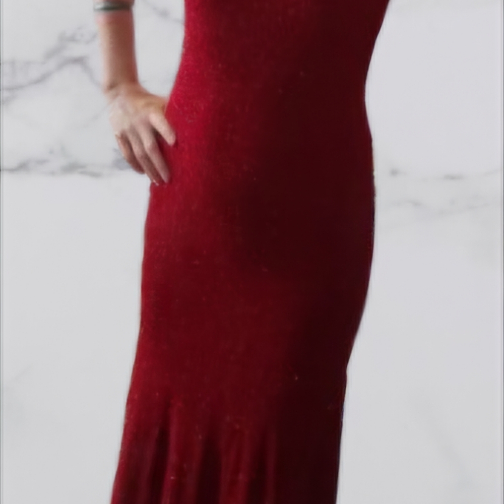 Vintage Blondie Nites by Jaslene red sequined gown with fit & flare size 7